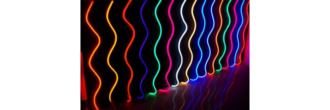Neon tubing in a vivid spectrum of colours